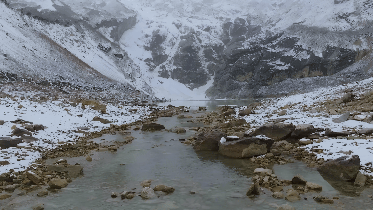 Birendra Lake glacial lake near Sama Gaun on the Manaslu Circuit Trek in Nepal | Thrill Himalaya Treks